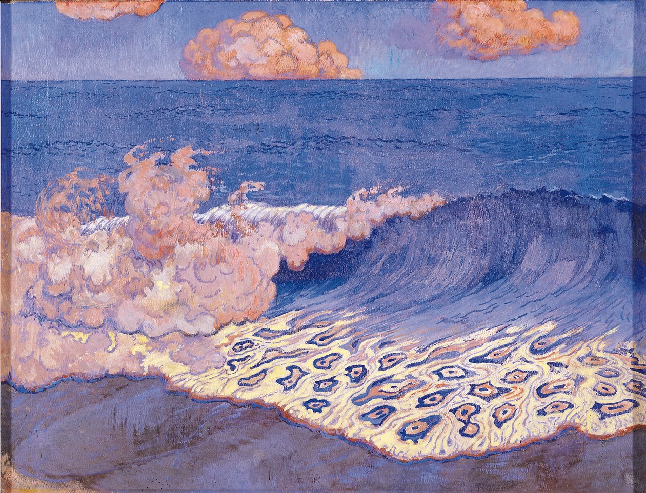 Blåt havlandskab, bølgeeffekt, ca. 1893 (ægtempera på lærred) af Georges Lacombe