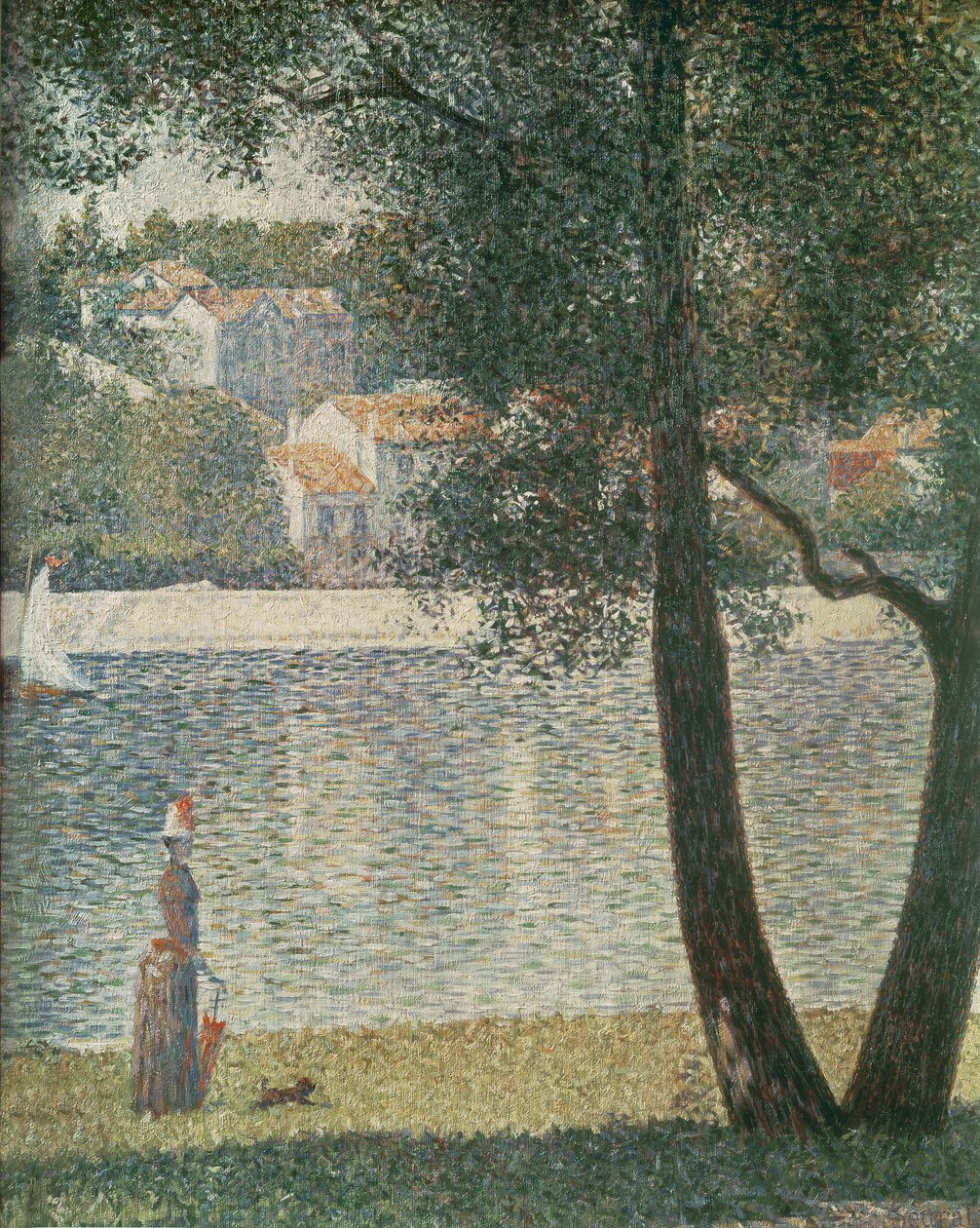 Seinen i Courbevoie, 1885 af Georges Seurat