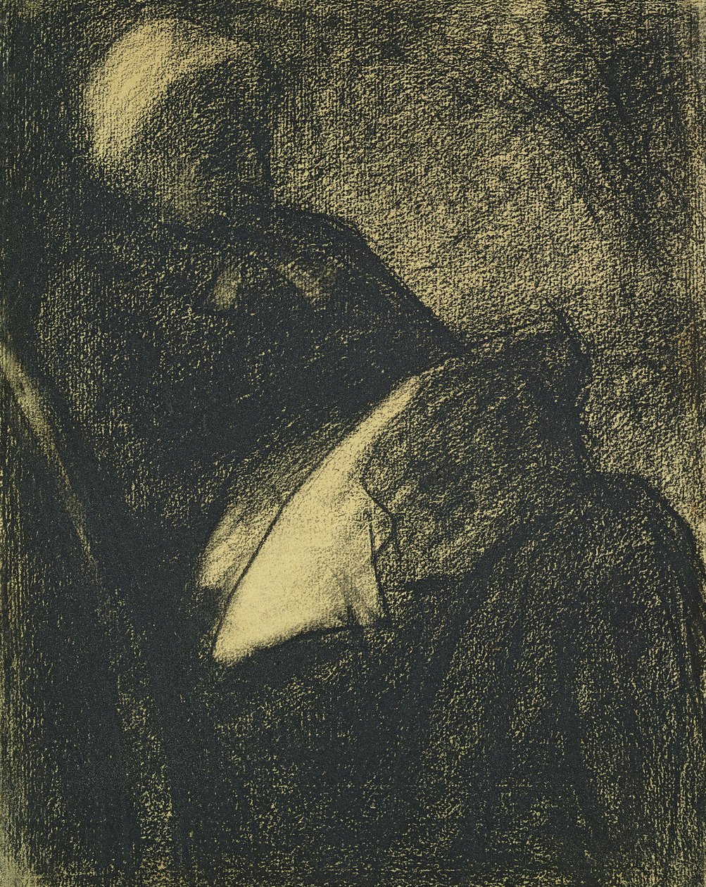 Broderer, 1882 (kul på papir) af Georges Seurat