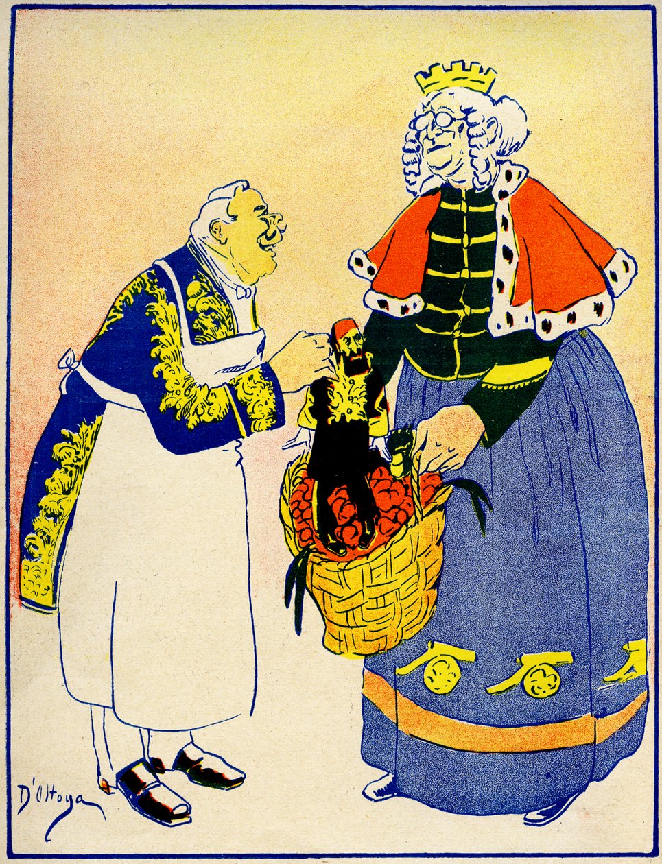En diplomat overdrager Tyrkiet til Europa for at passe på, 1908. . af Georges d 1878 1937 Ostoya