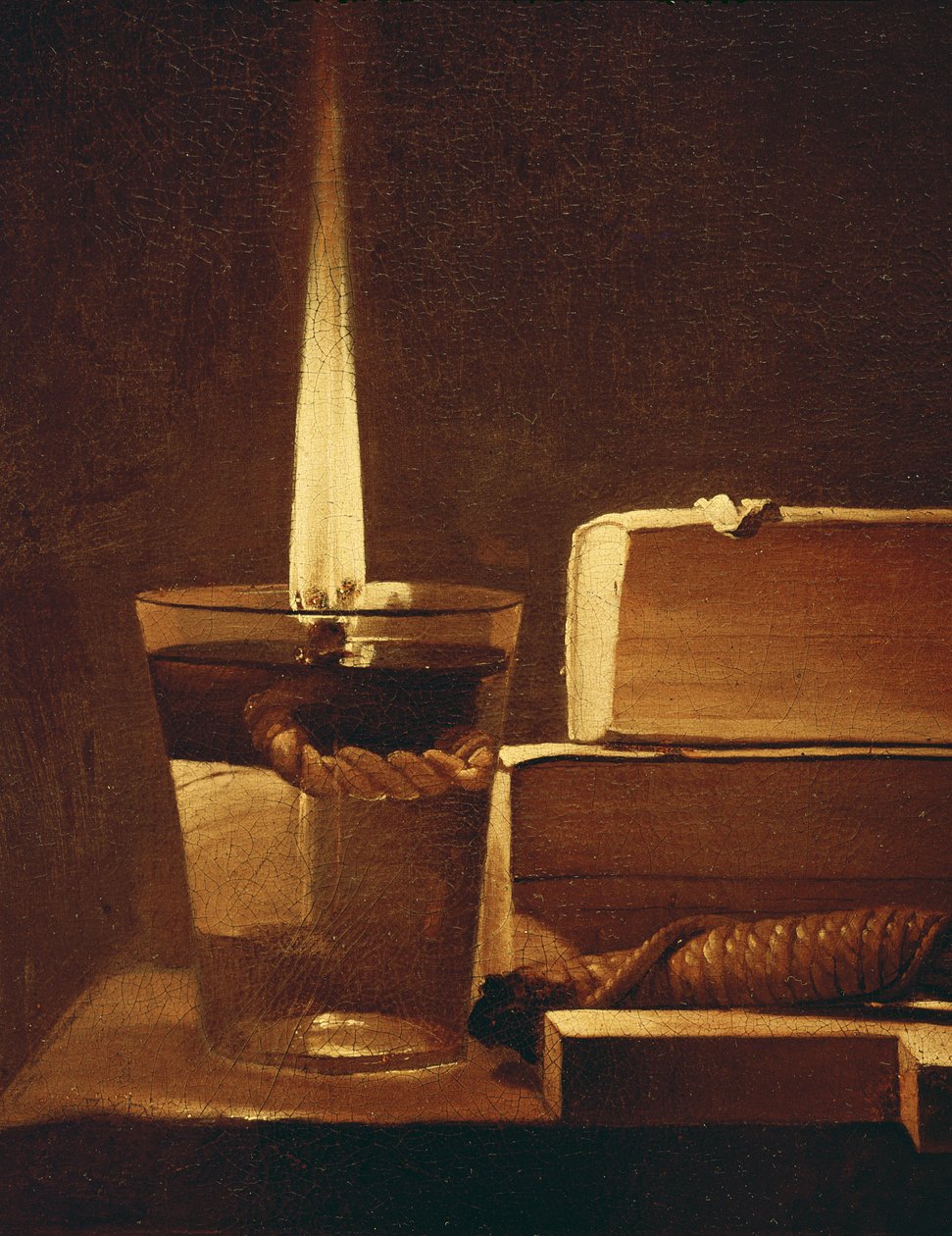 Nattelyset, 1630-35 (detalje af 93782) af Georges de La Tour