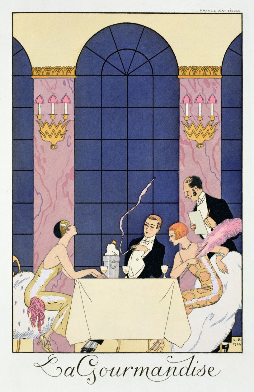 Gourmands af Georges (after) Barbier