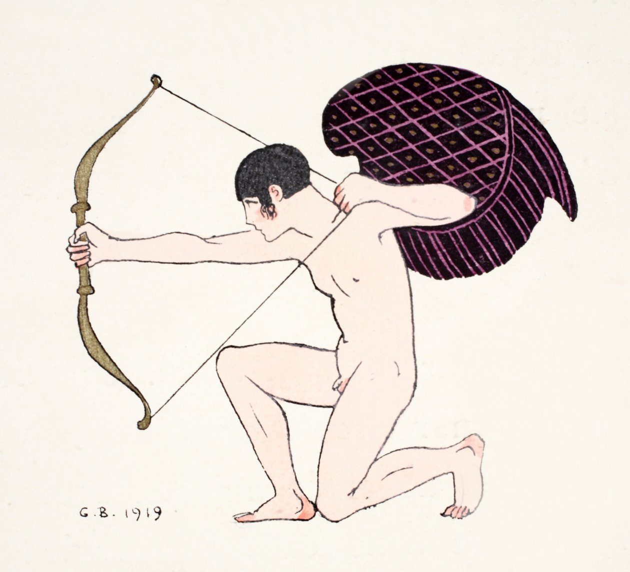 Amor 1919 (pochoir print) af Georges Barbier
