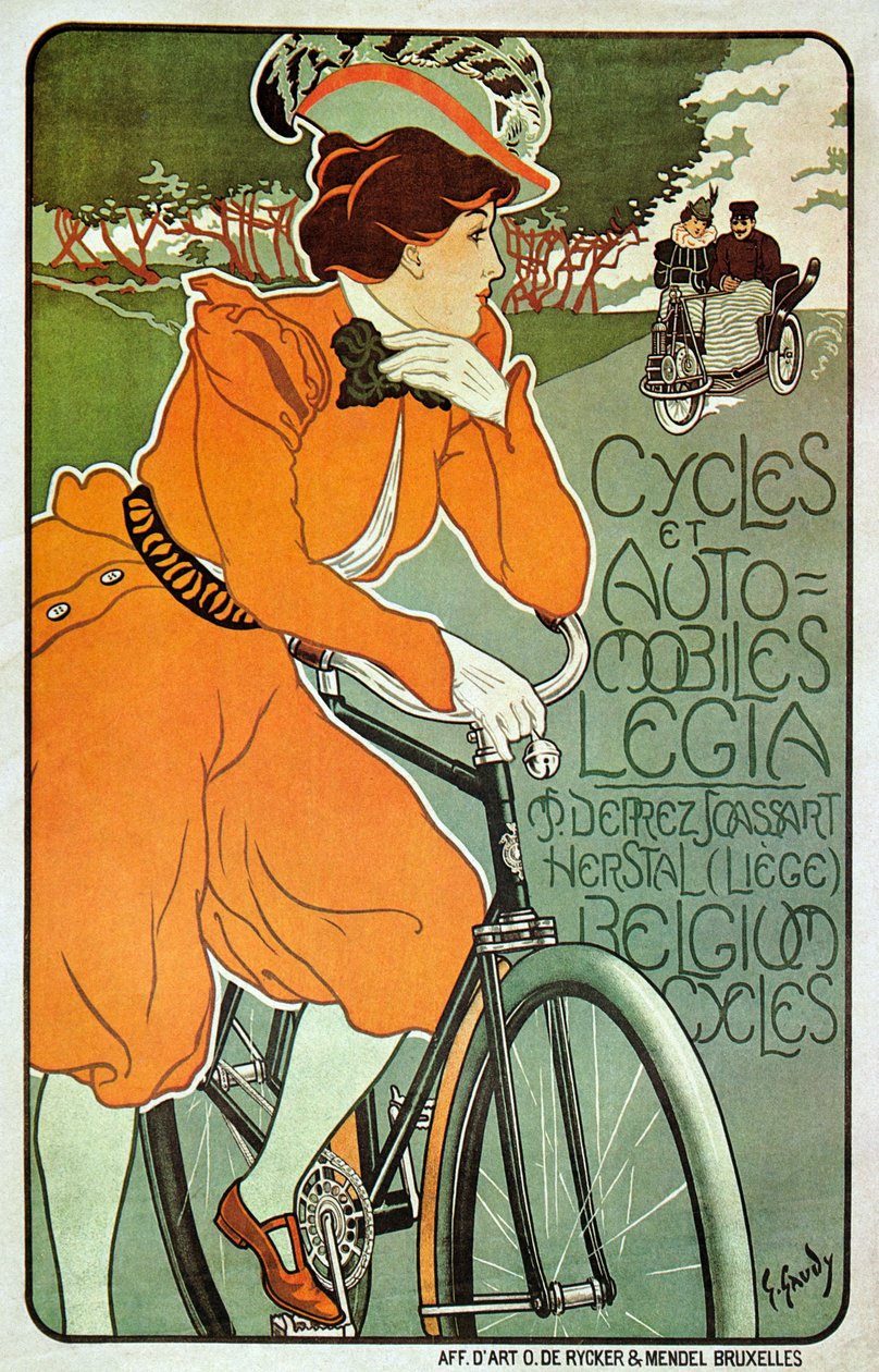 Plakat reklame Legia cykler, Liège, Belgien af Georges Gaudy