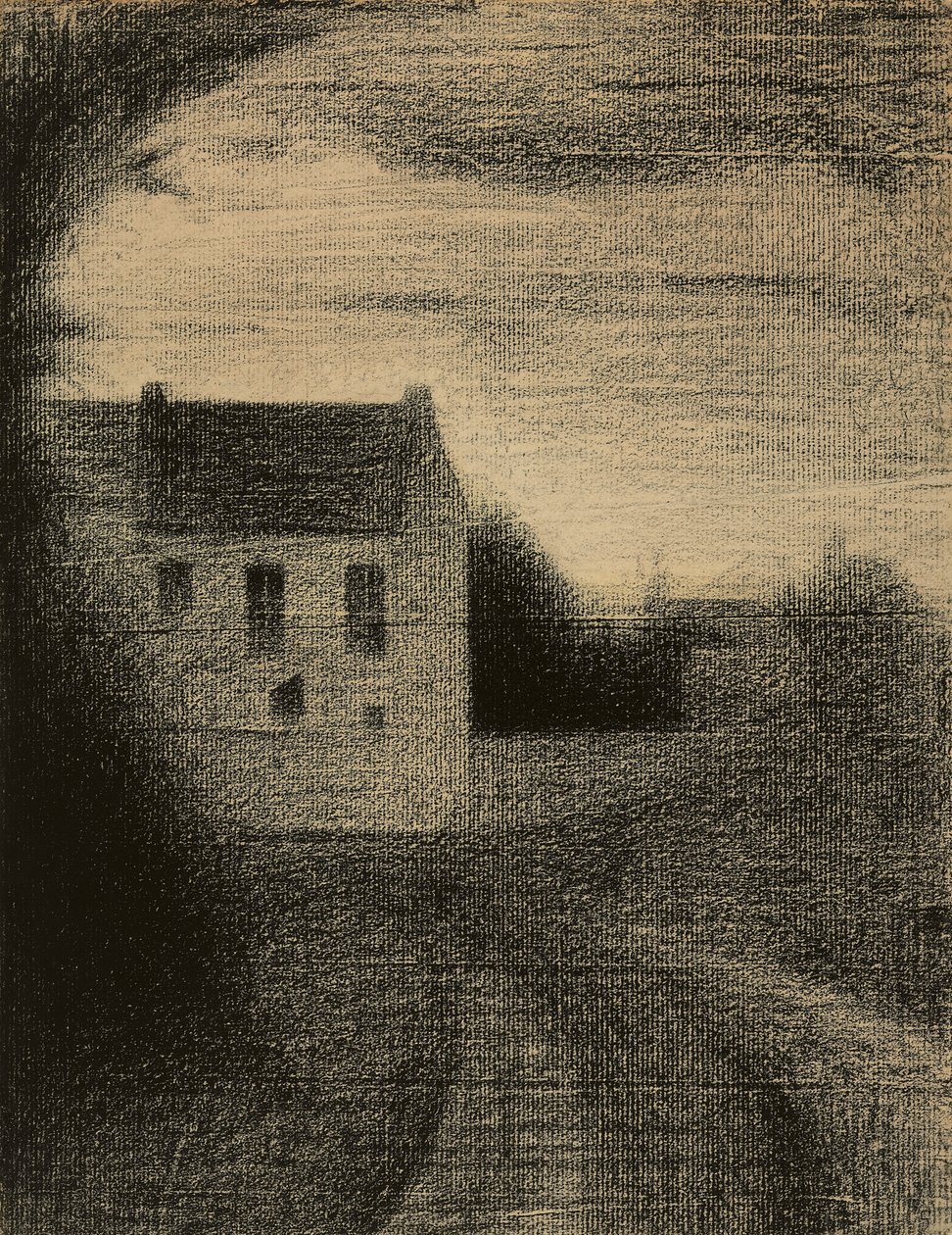 Firkantet Hus; Firkantet hus, ca. 1882-1884 af Georges Pierre Seurat