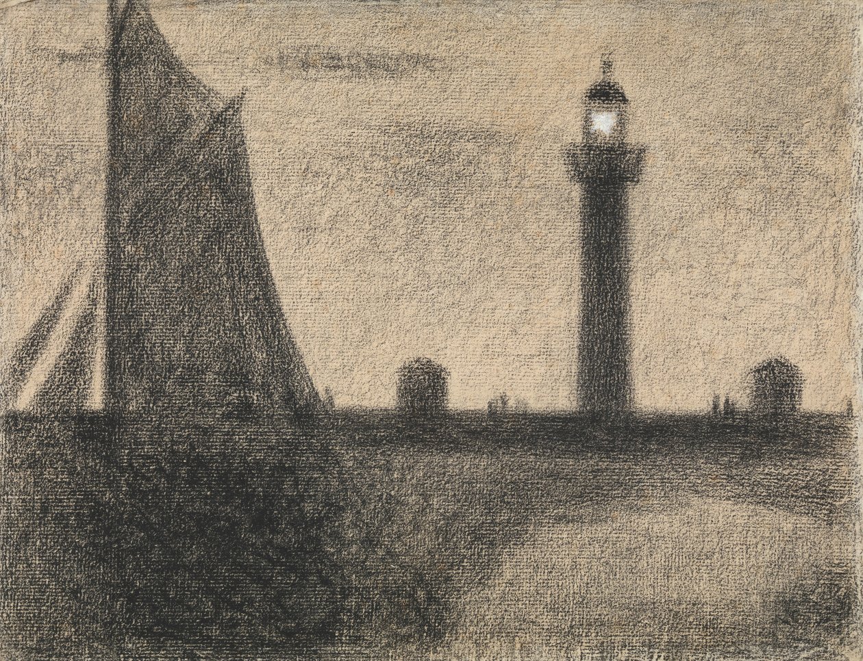Fyrtårnet i Honfleur, 1886. af Georges Pierre Seurat