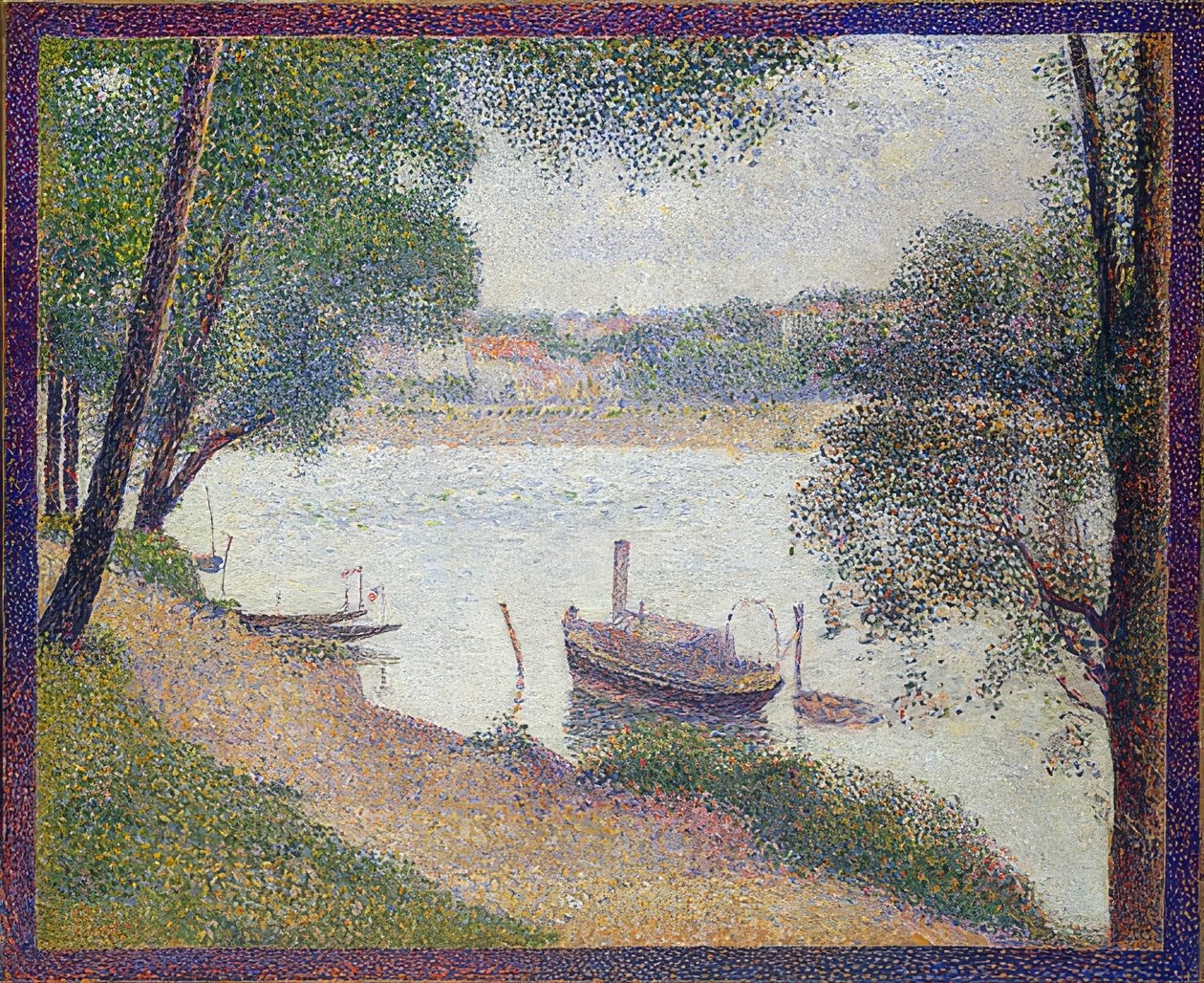 Gråvejr, Grande Jatte. Omkring 1886-88 af Georges Seurat