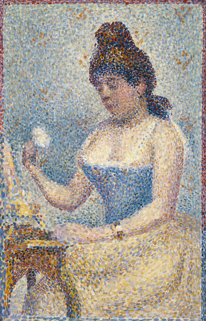Ung kvinde pudder sig selv, 1889 af Georges Seurat