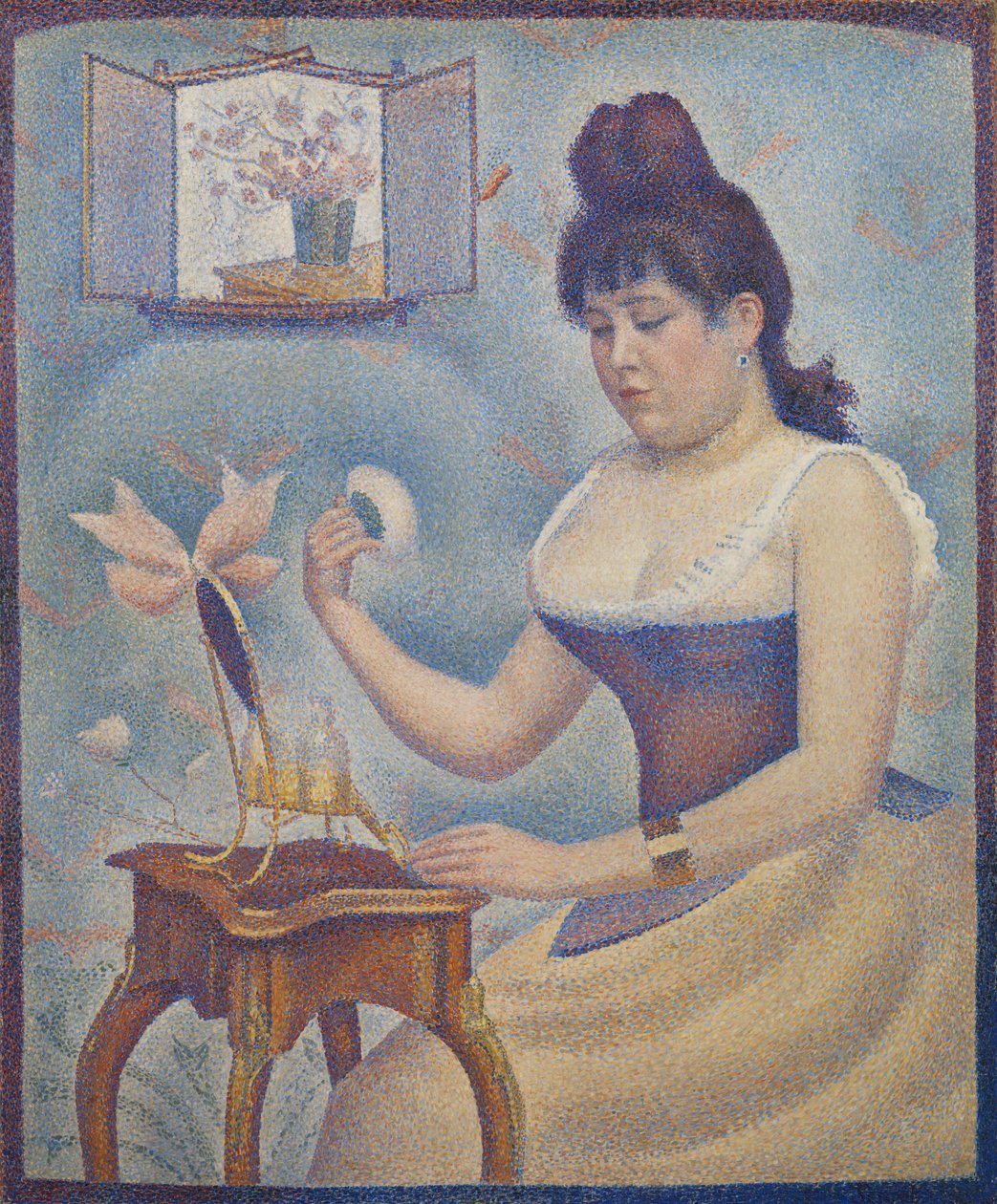 Ung kvinde pudrede sig selv, ca. 1888-90 af Georges Seurat