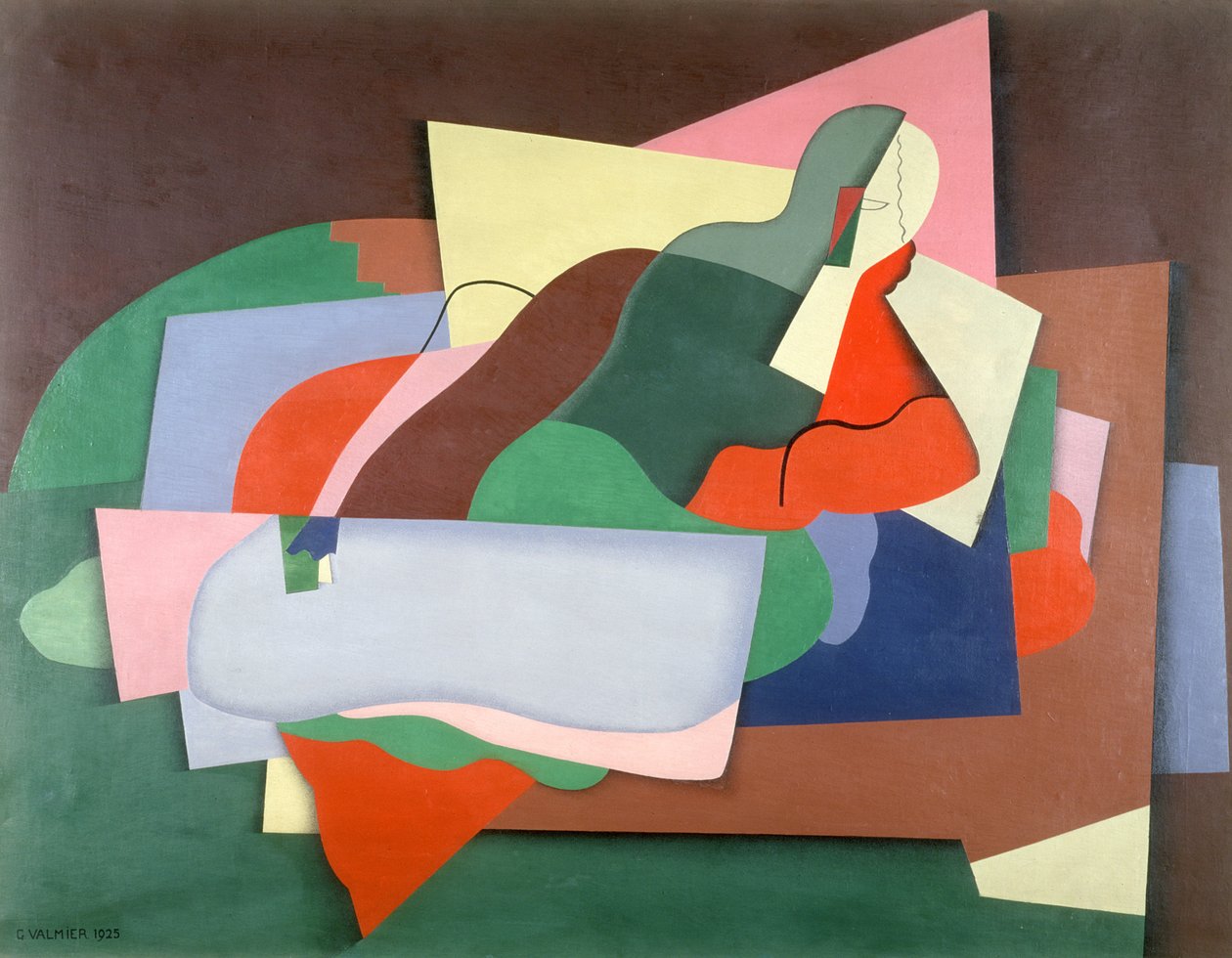 Reclining Man, 1925 (olie) af Georges Valmier