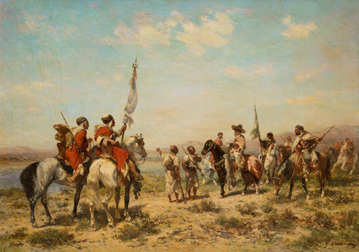 A Hunting Party (olie på lærred) af Georges Washington