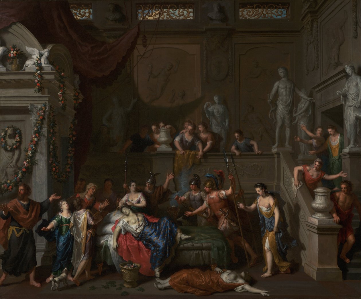 Cleopatras død af Gerard Hoet