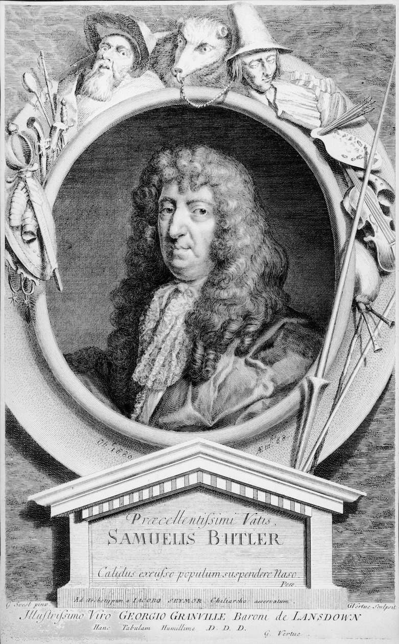 Samuel Butler (1612-80), graveret af Vertue af Gerard Soest