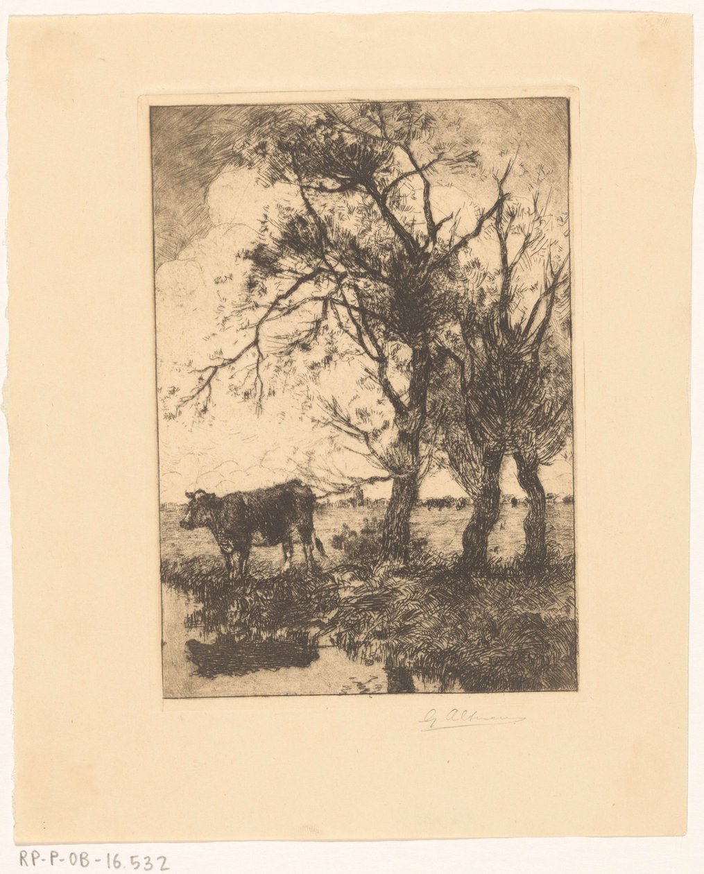 Ko ved havnefronten af Gerard Altmann (signed by artist)