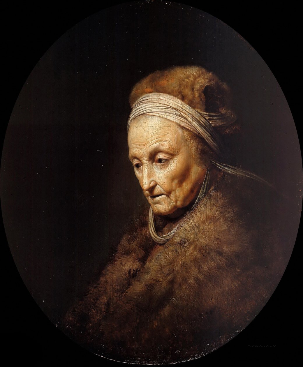 Portræt af Rembrandts mor af Gerrit Dou