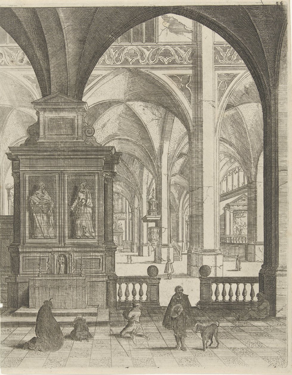 Kerkinterieur af Gerard Houckgeest