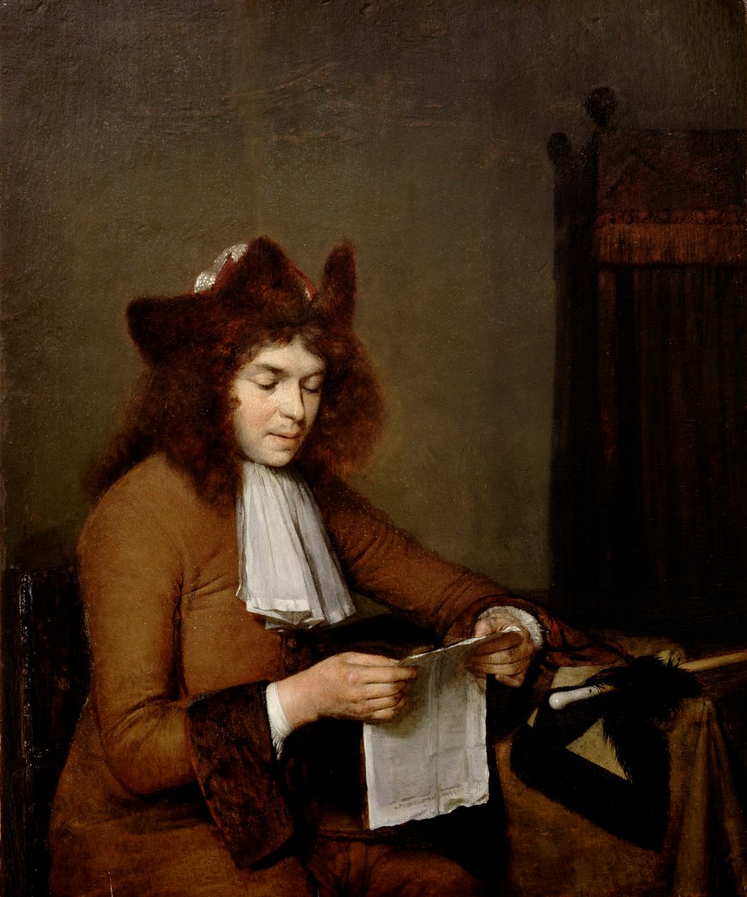 Ung mand læser af Gerard ter Borch