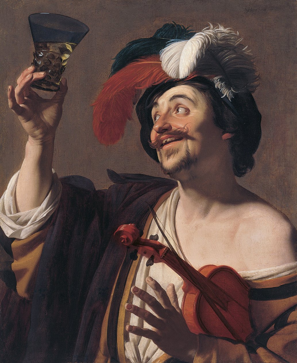 Glædelig violinist af Gerard van Honthorst