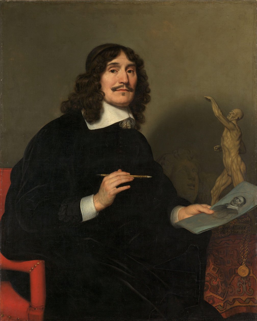 Portræt af en kunstner af Gerard van Honthorst