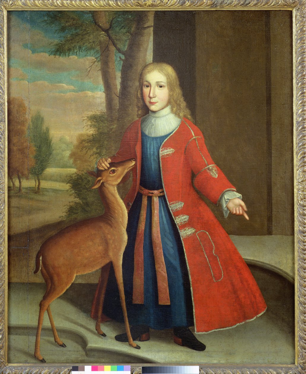 De Peyster Boy with a Fawn, ca. 1730-35 (olie på linned) af Gerardus I Duyckinck