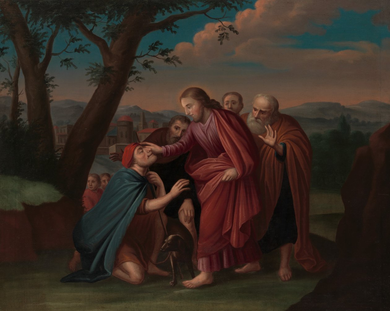 Kristus helbreder den blinde, ca. 1725-30. af Gerardus Duyckinck