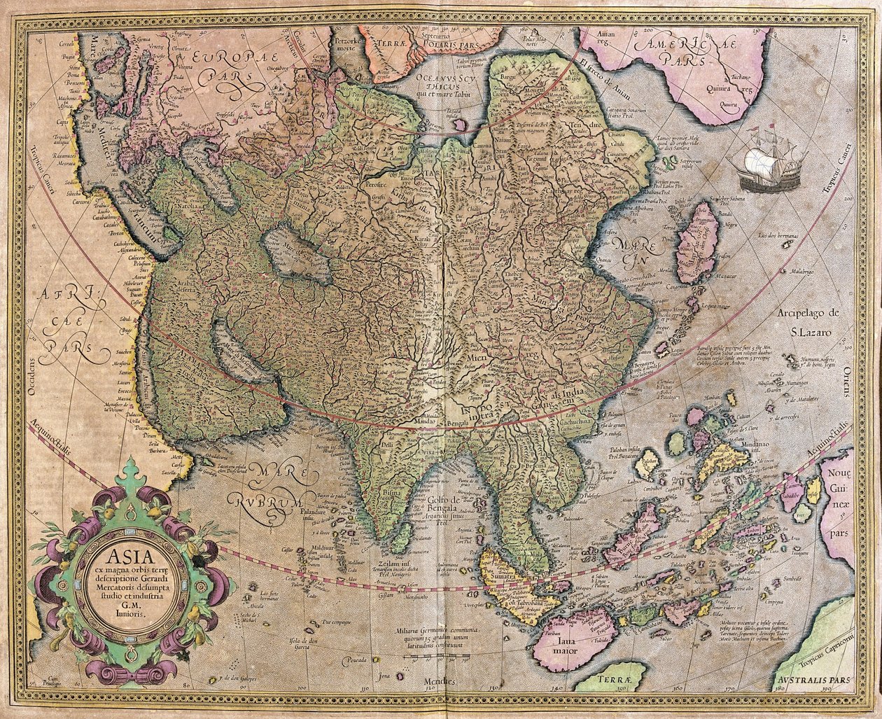 Asien af Gerardus Mercator