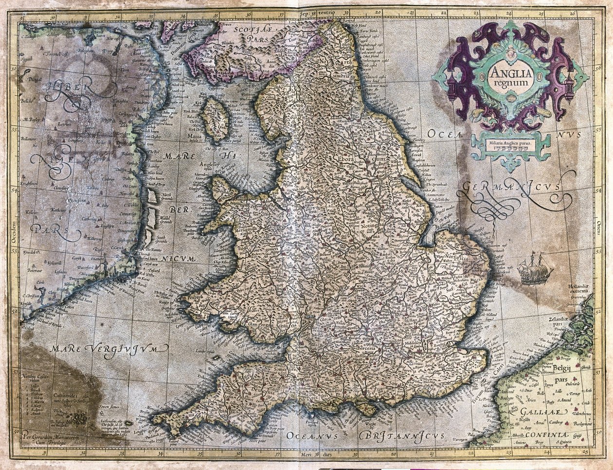 England af Gerardus Mercator