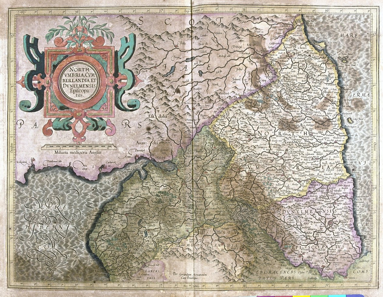England og Skotland (gravering af Gerardus Mercator