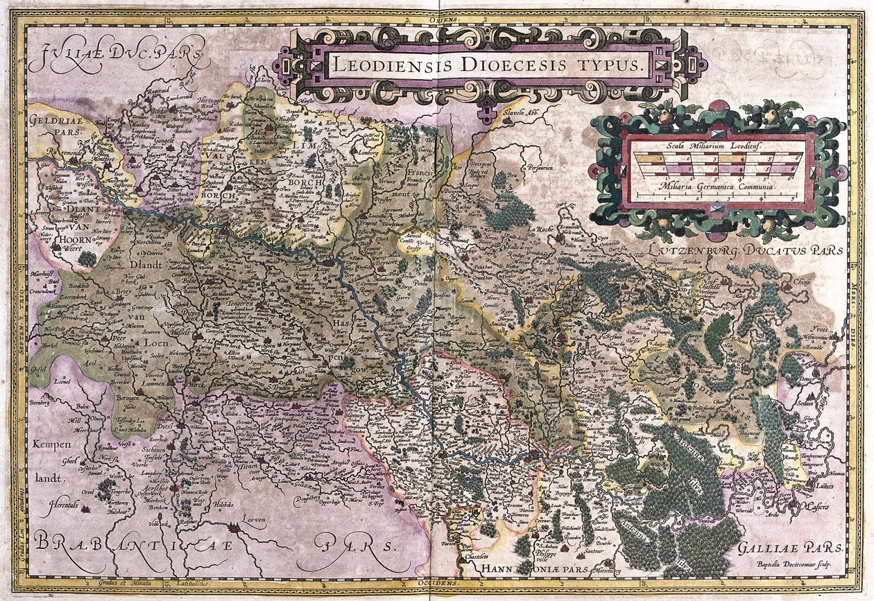 Liege, Belgien (gravering af Gerardus Mercator