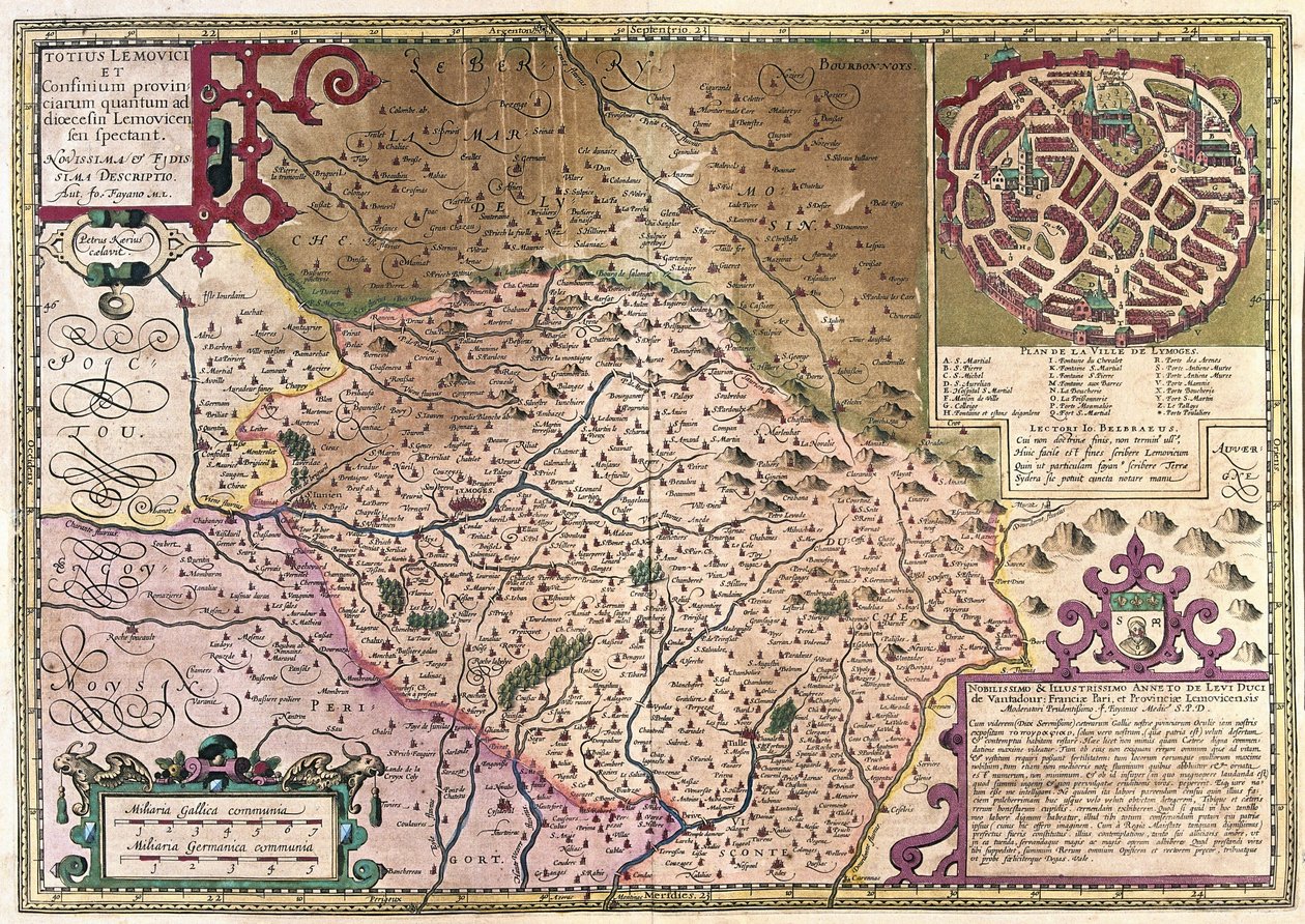 Limoge, Frankrig (gravering af Gerardus Mercator