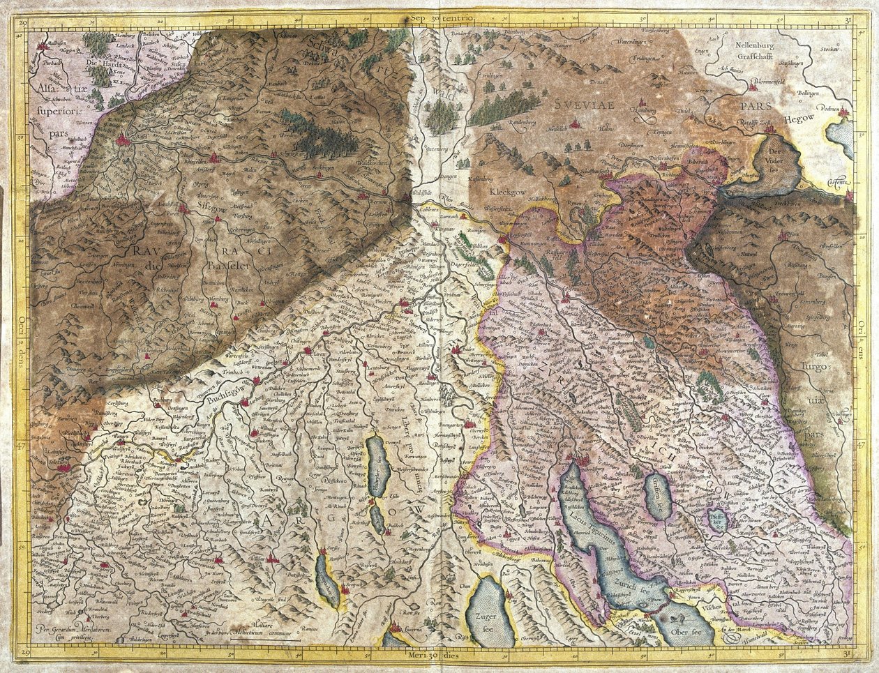 Schweiz (gravering af Gerardus Mercator