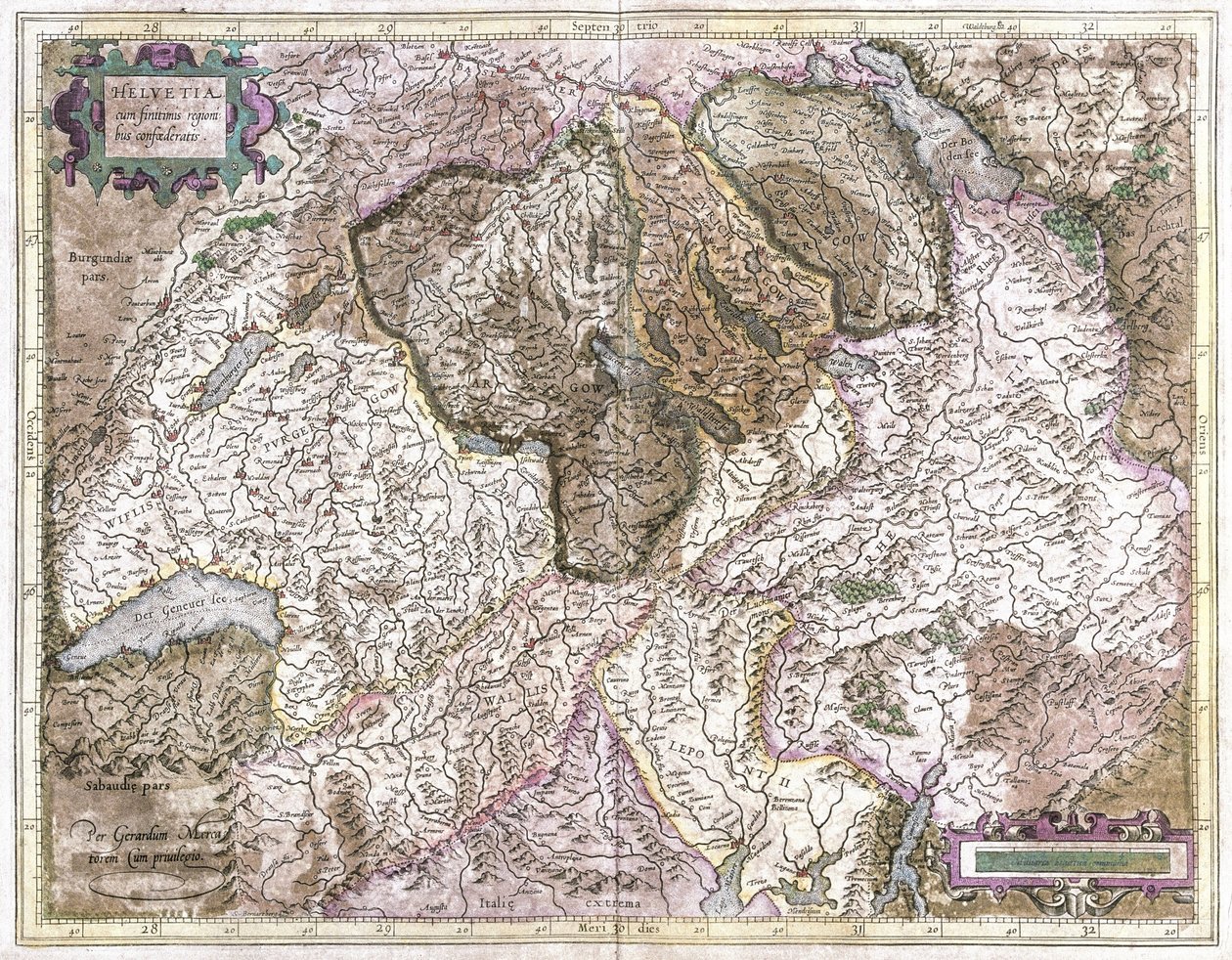 Schweiz (gravering af Gerardus Mercator