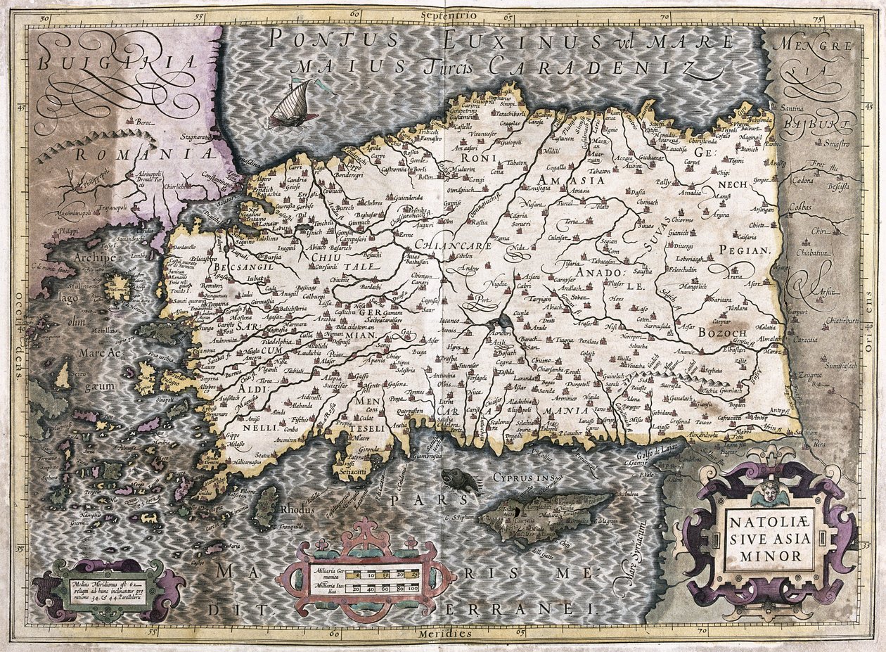 Tyrkiet - Cypern (gravering af Gerardus Mercator