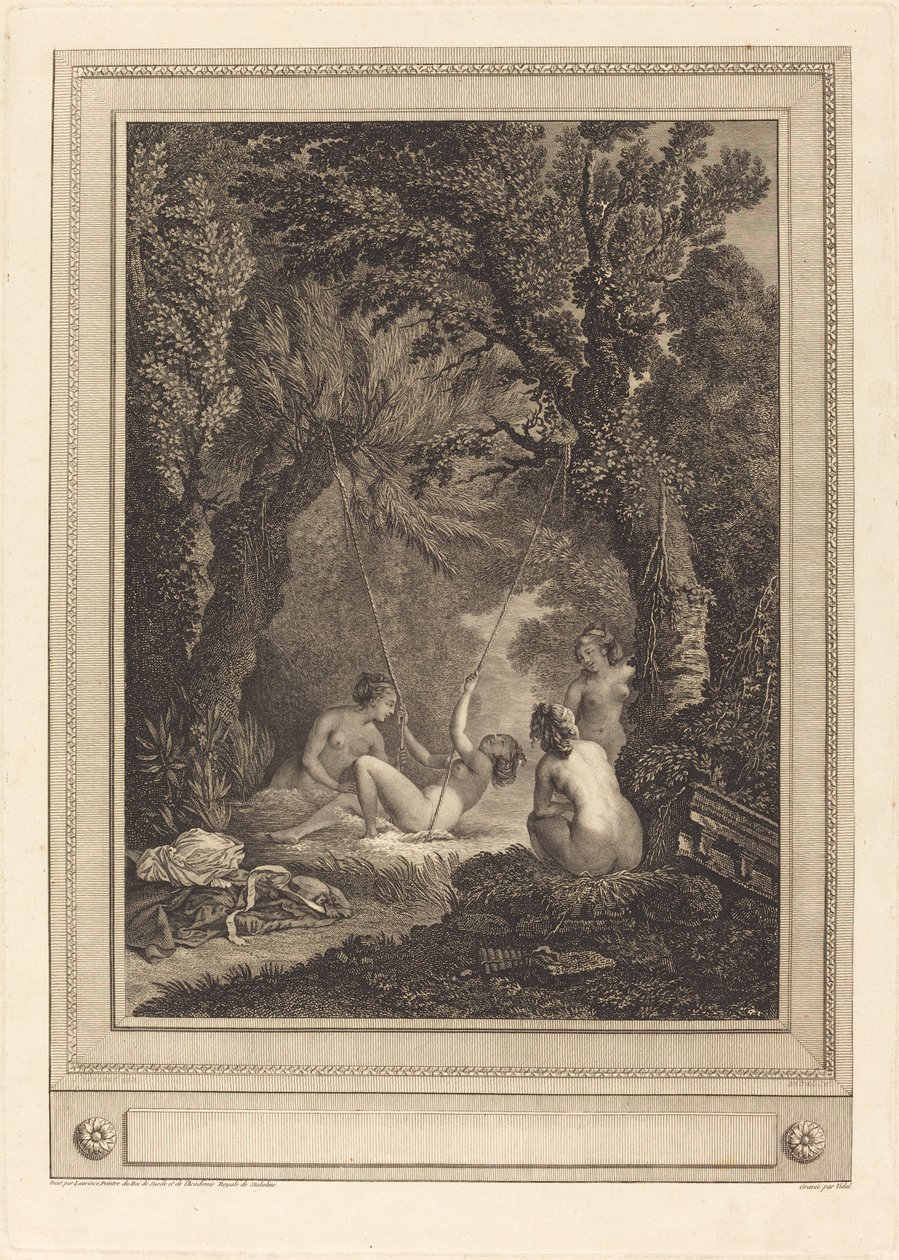 Den mystiske gynge af Geraud Vidal after Nicolas Lavreince