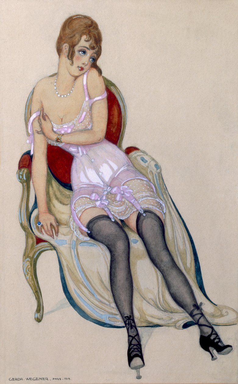 Dame i undertøj af Gerda Marie Frederike Wegener