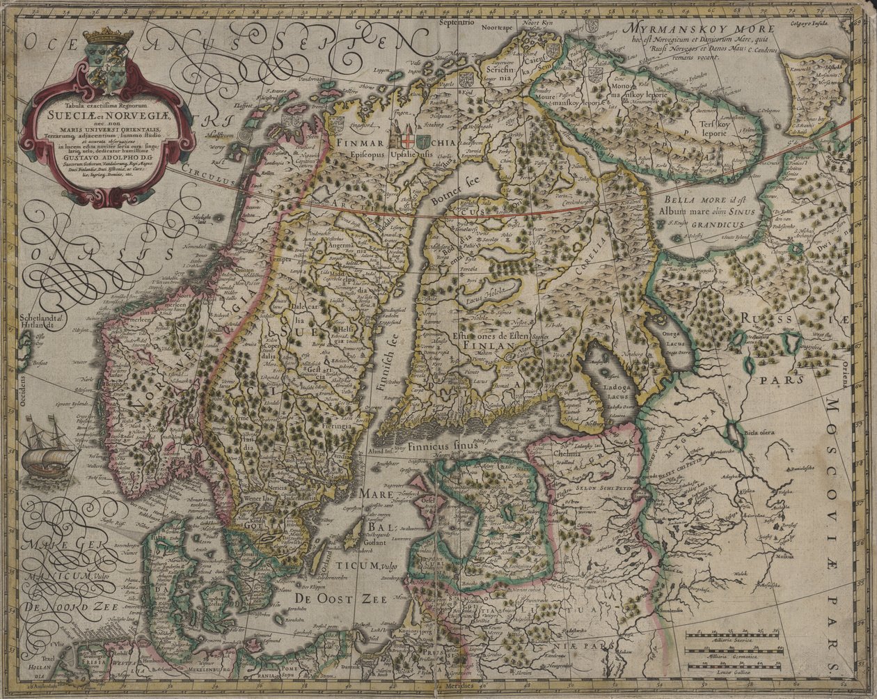 Det mest grundige kort over kongedømmene i Sverige og Norge af Gerhard Mercator