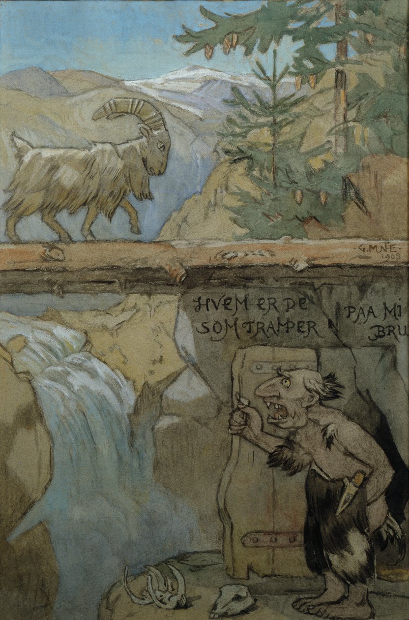 Tre Billy Goats Gruff af Gerhard Peter Frantz Vilhelm Munthe