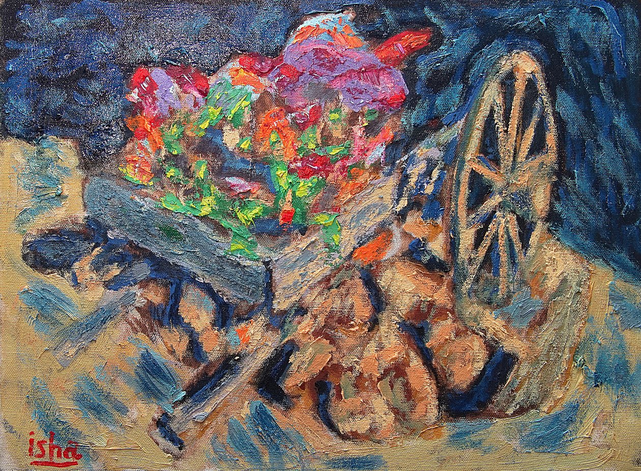 Cabo Flower Wagon,2019 (olie på lærred) af Gerhardt Isringhaus