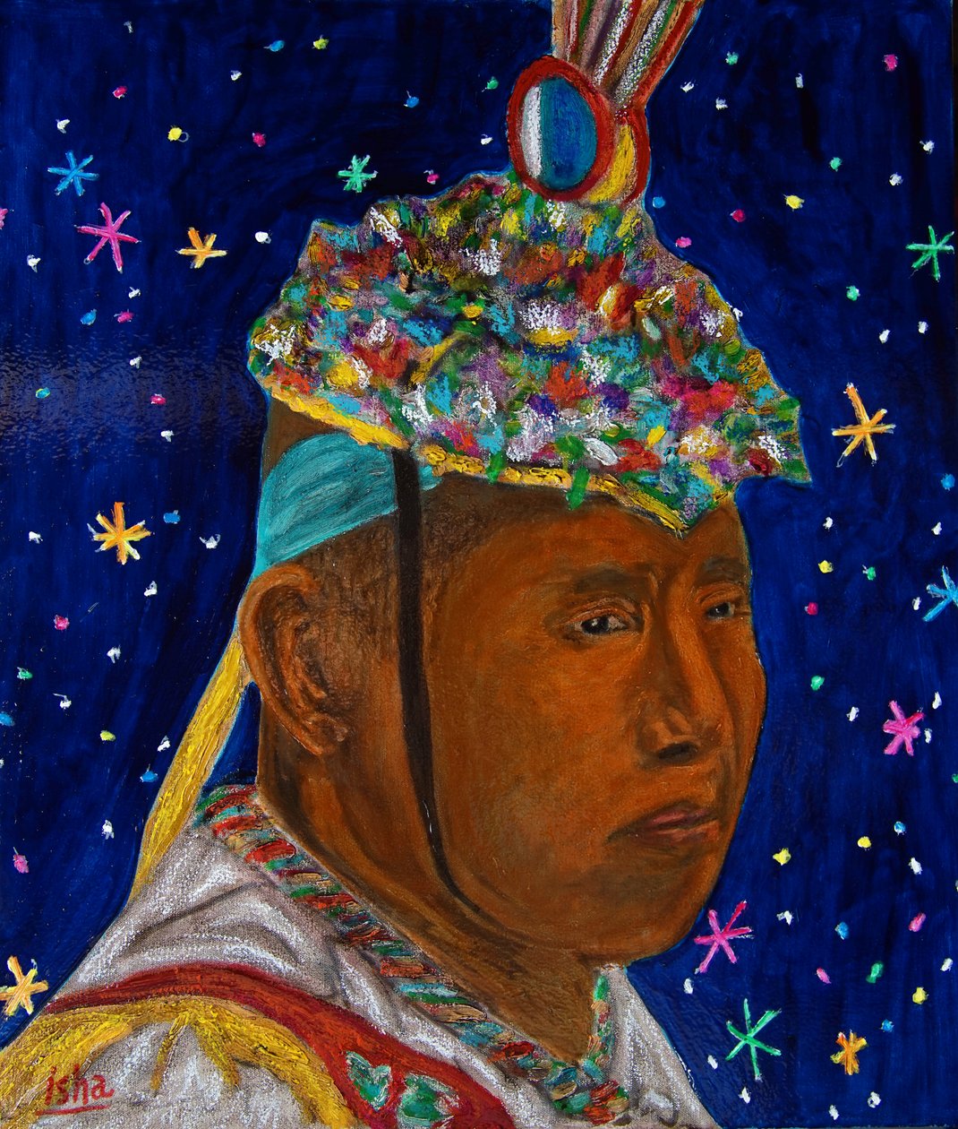 El Volador Maya,2019 (olie på lærred) af Gerhardt Isringhaus