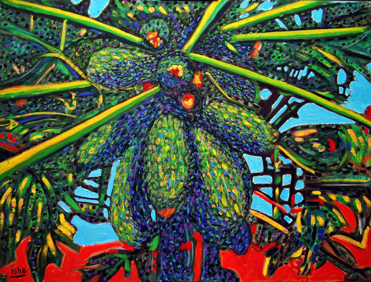Papaya Plant, 2021 (olie på lærred) af Gerhardt Isringhaus