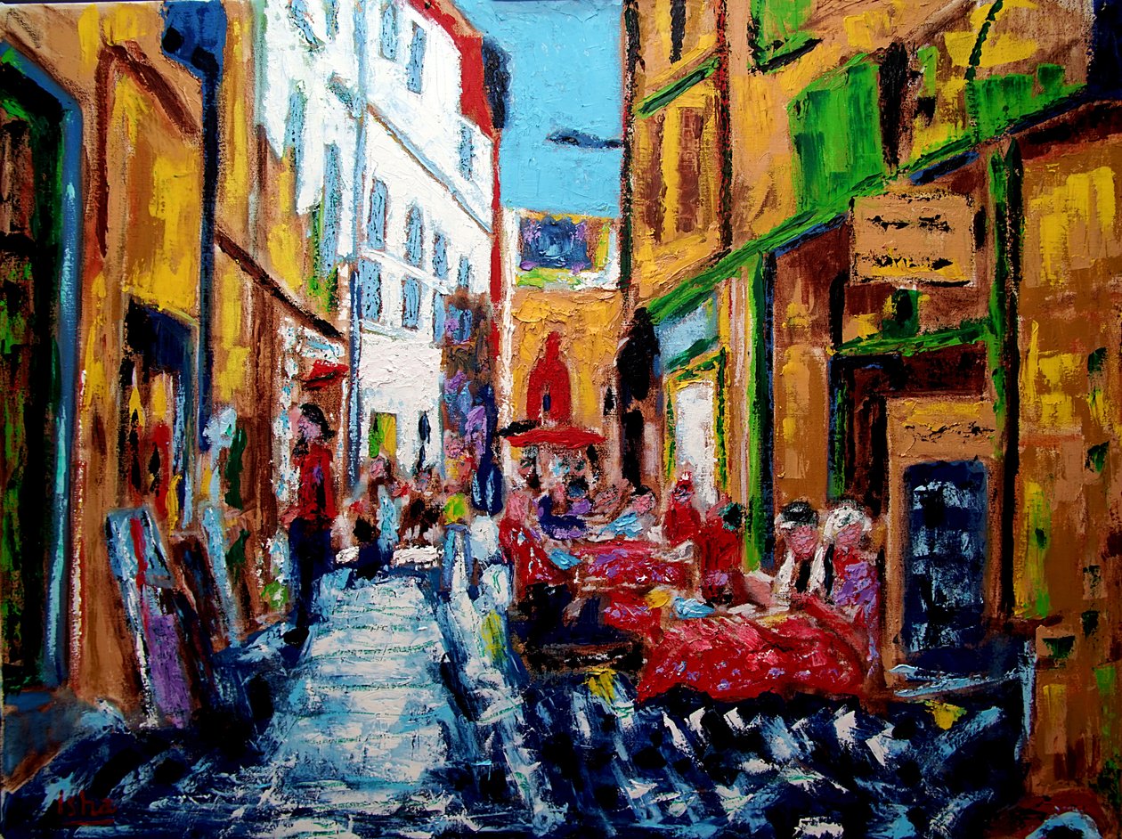Perpignan Street, 2020 (olie på lærred) af Gerhardt Isringhaus