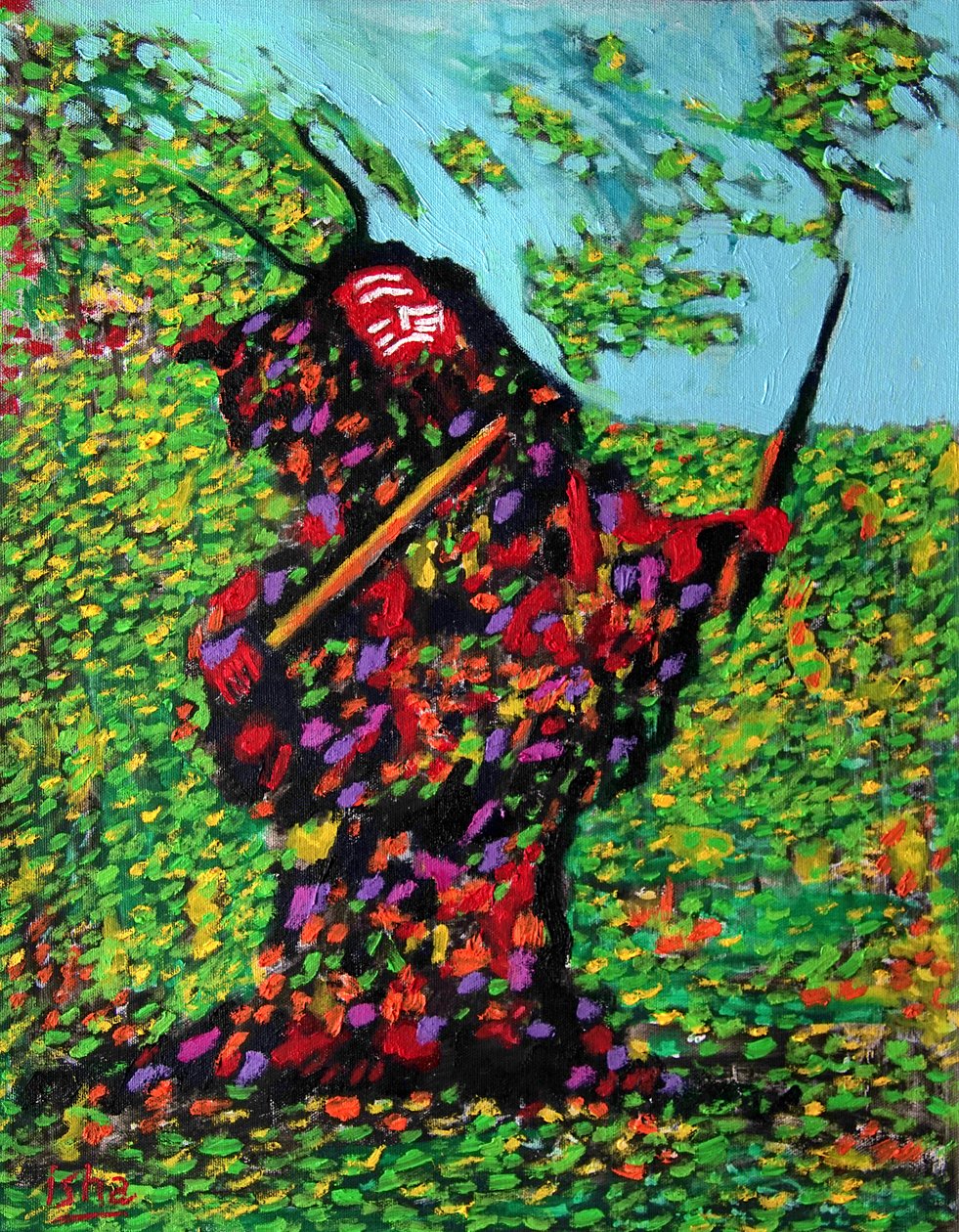 Siberian Shaman, 2020 (olie på lærred) af Gerhardt Isringhaus