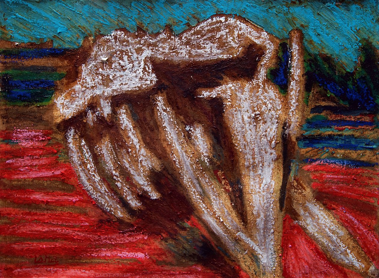 Hvalskelet,2019 (olie på lærred) af Gerhardt Isringhaus