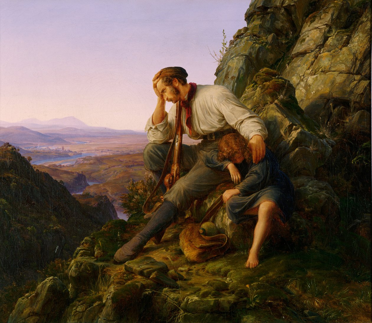 Røveren og hans barn af Carl Friedrich Lessing