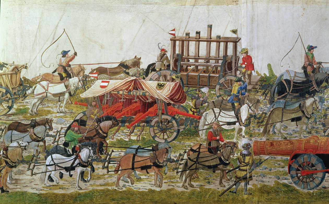 Artilleritog af Maximilian I (1459-1519) af German School