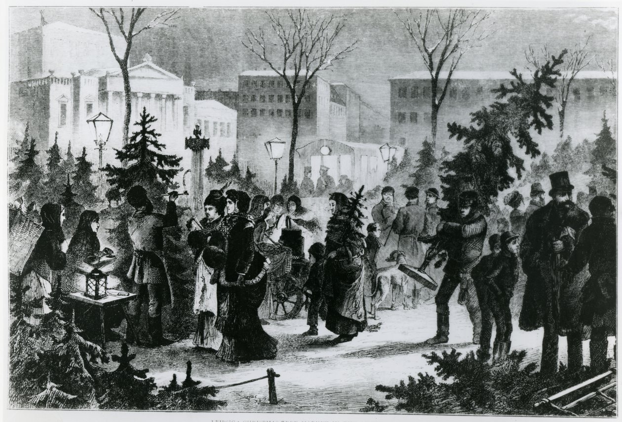 Juletræsmarked på Augustusplatz, Leipzig af German School