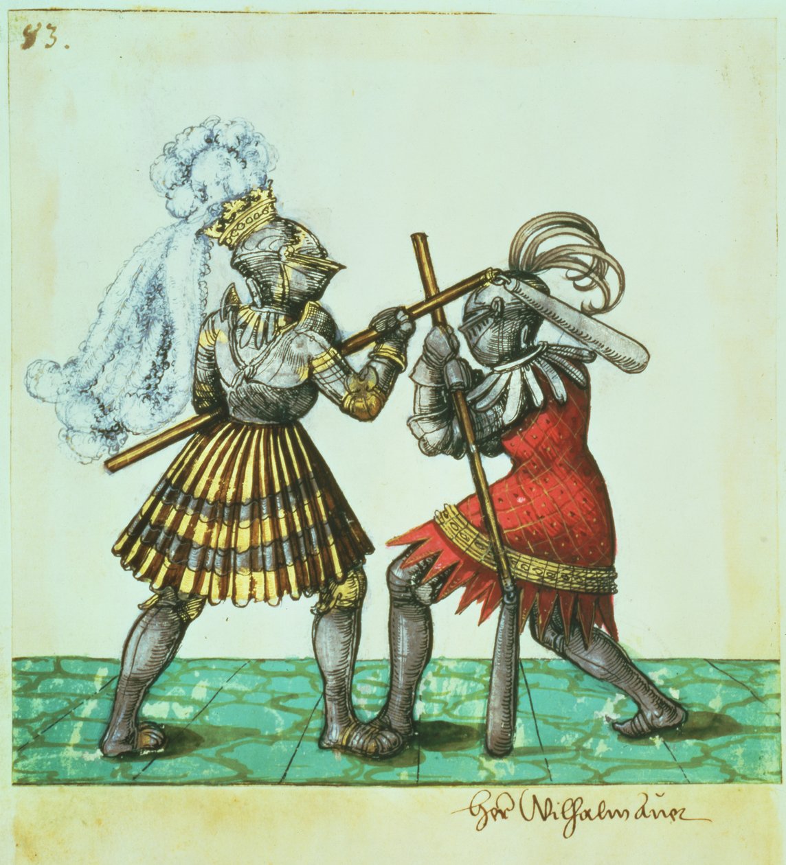 Fol.83 Kejser Maximilian I af Tyskland (1459-1519) engageret i mand-til-mand kamp, fra 