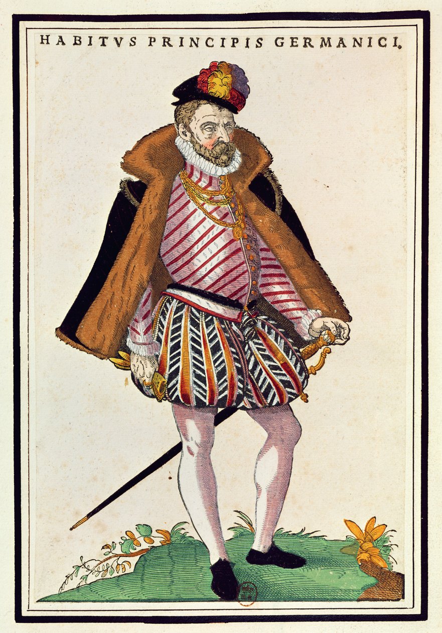 Tysk adelsmand, 1572 (farvestik) af German School