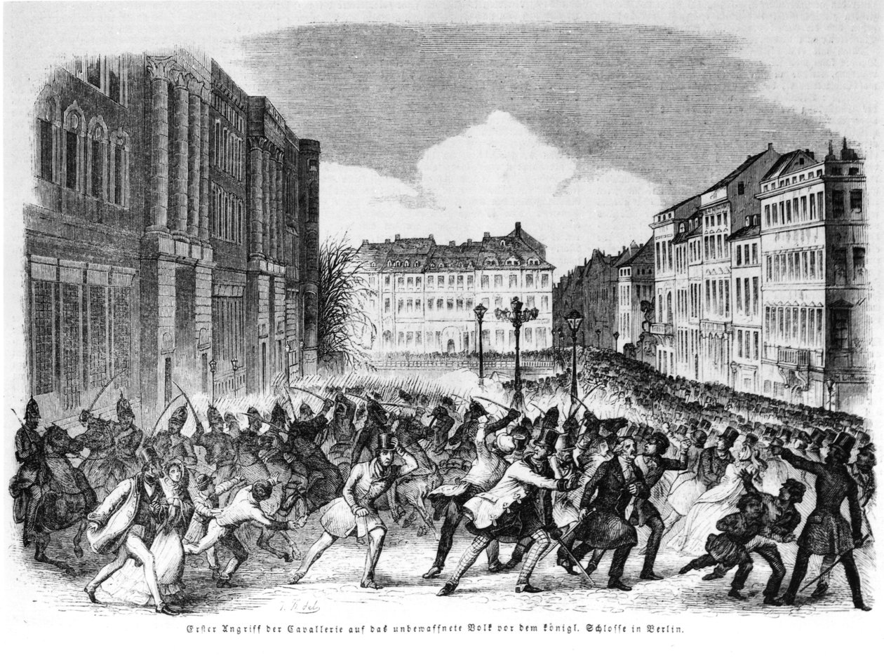 Opstand i Berlin i april 1848, illustration fra 