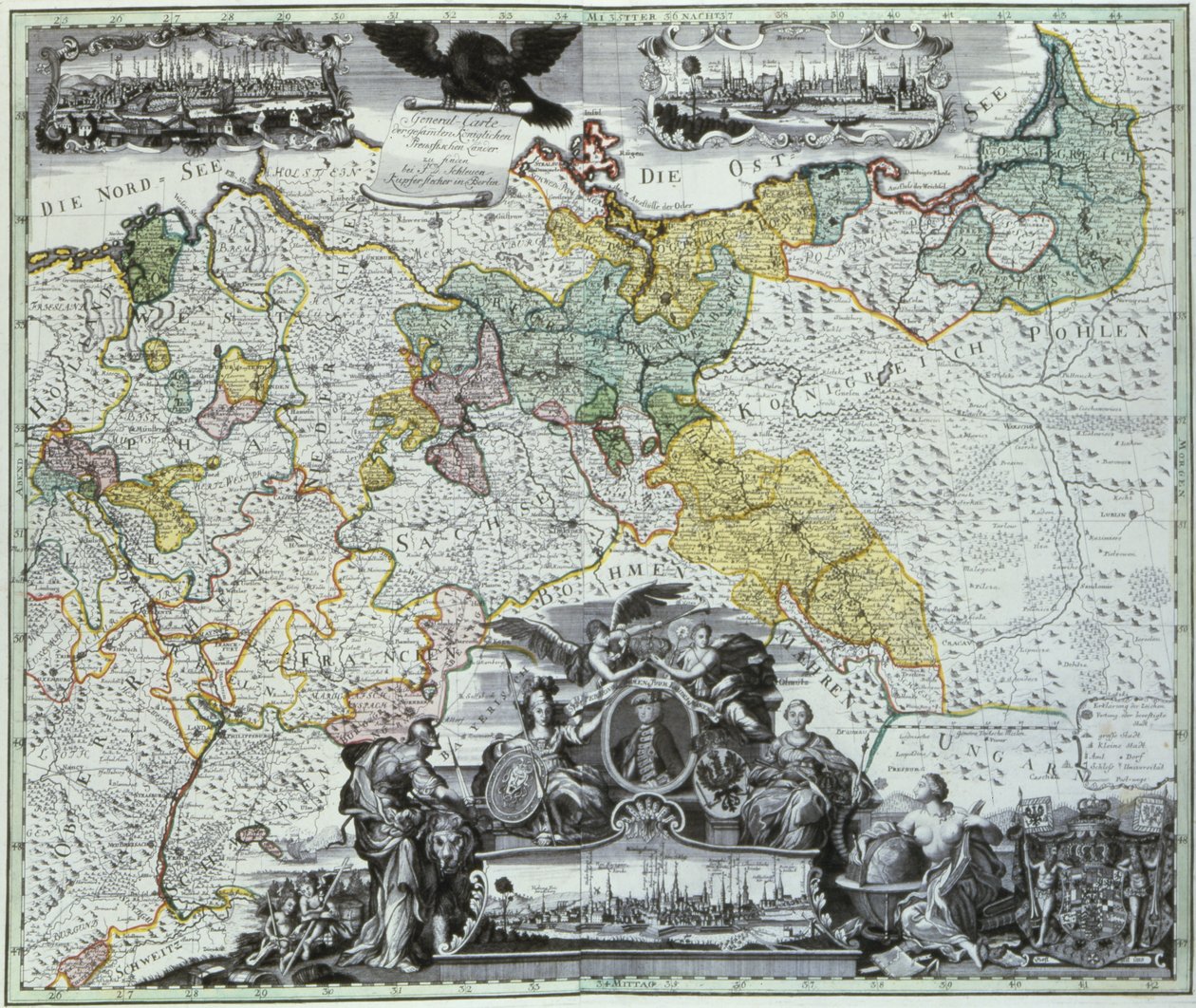 Hovedark over de preussiske suveræne lande, ca. 1765 af German School